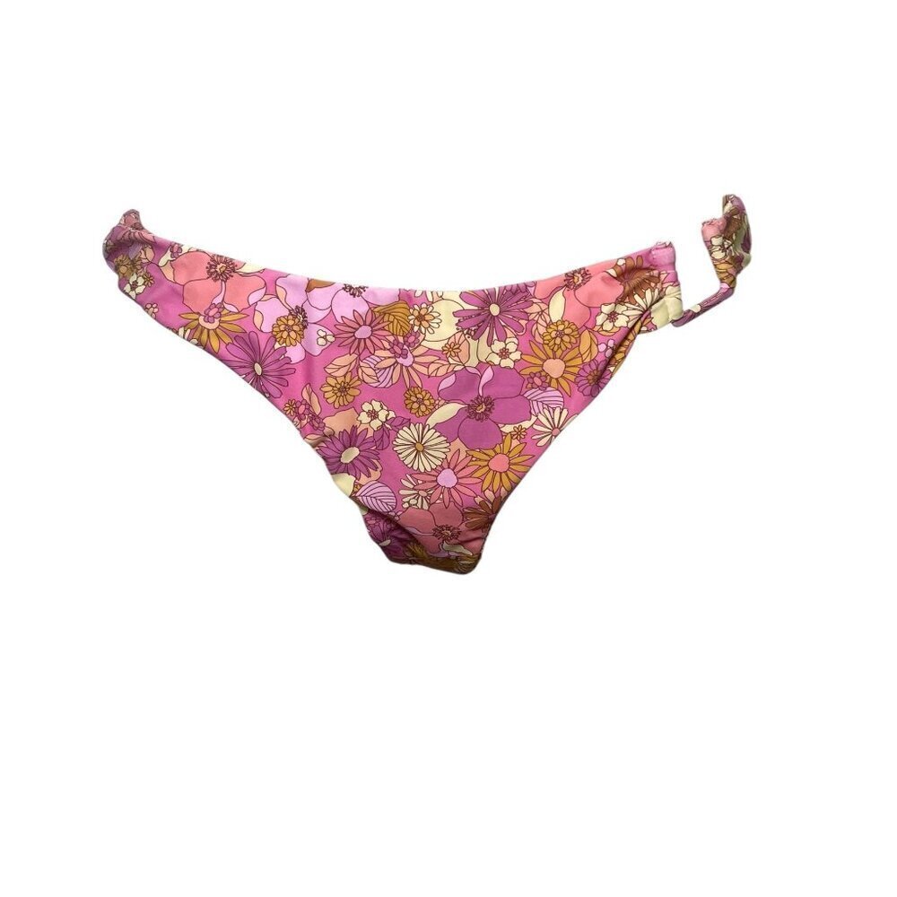 For Love and Lemons Floral Bikini Bottom Medium NWT Thong Swimwear